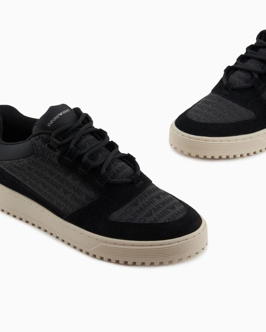 Emporio Armani Black Sneakers With Logo for men