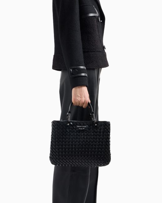 Emporio Armani Black Myea Small Shopper Bag