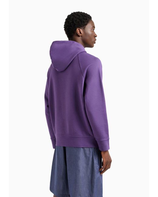 Sweat-shirt À Capuche Avec Broderie Logo En Jersey Emporio Armani pour homme en coloris Purple