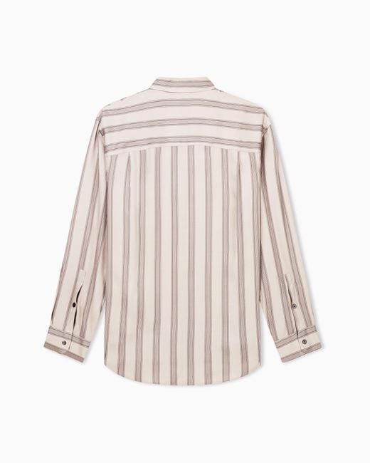 Emporio Armani Natural Comfort-Fit, Fluid Viscose Shirt With An All-Over Print for men