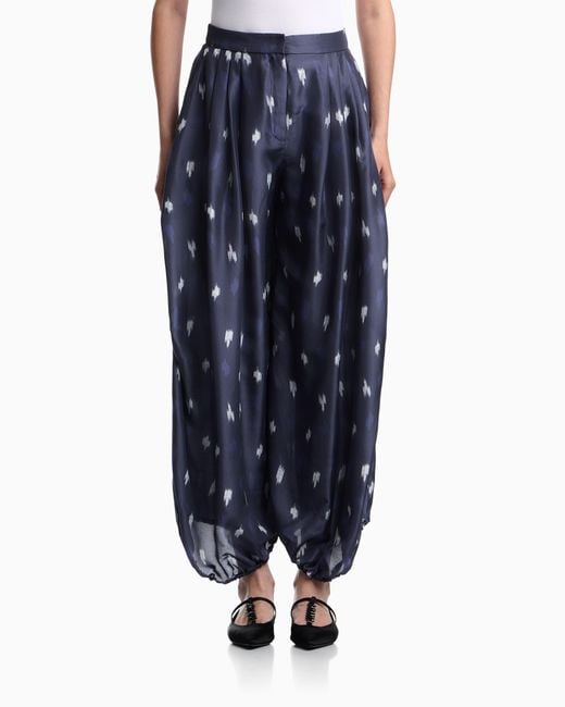 Emporio Armani Blue Wide-Leg Trousers