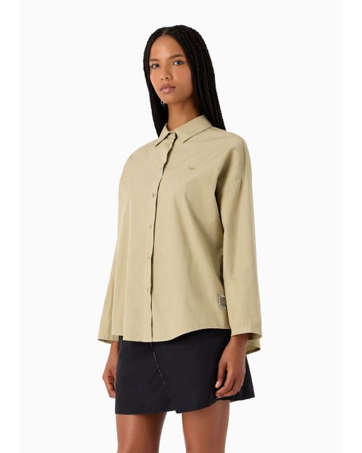 Emporio Armani Natural Sustainability Values Capsule Collection Garment-dyed Organic Poplin Shirt