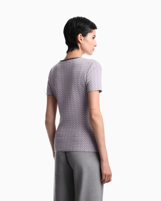Emporio Armani Purple Short-Sleeve Jumper