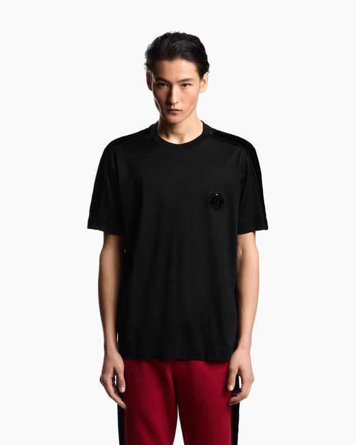 Emporio Armani Black Lunar New Year Lyocell Blend Jersey T-Shirt With Patch And Tape for men