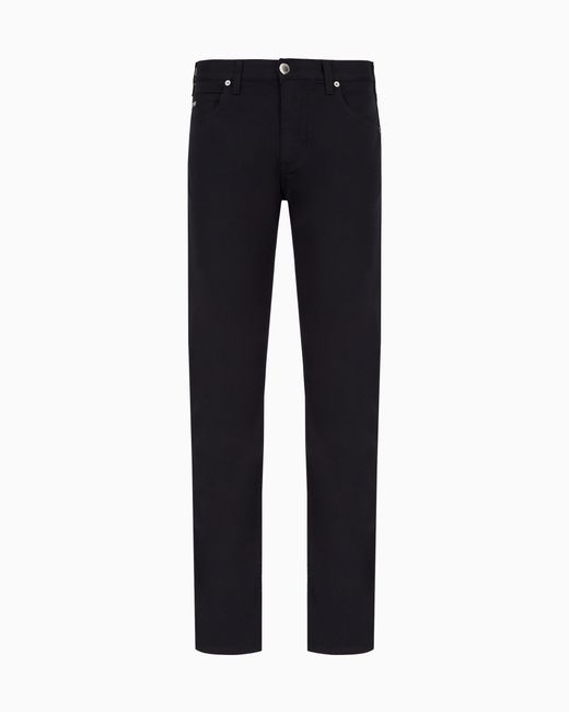 Emporio Armani Blue J45 Regular-Fit, Stretch-Gabardine Jeans for men