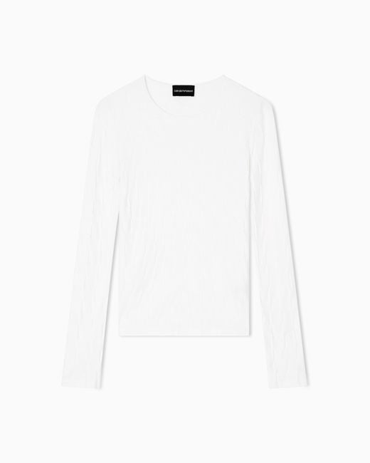 Maglione Damier A Maniche Lunghe di Emporio Armani in White