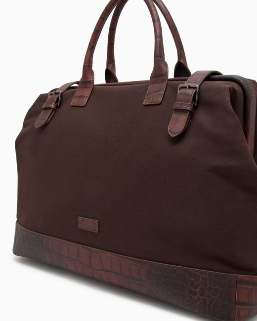 Bolsa Con Detalles De Piel Con Estampado De Cocodrilo Emporio Armani de hombre de color Brown