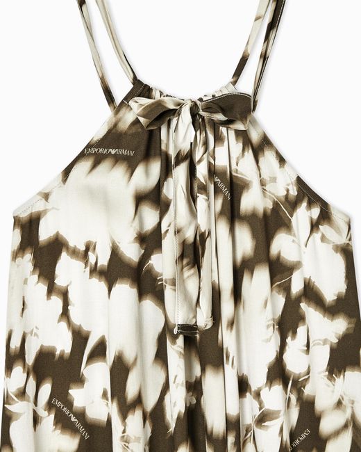 Emporio Armani White Floral Print Long Beachwear Dress