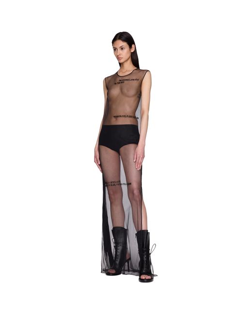 Ann Demeulemeester Black Seda Sleeveless "Till The End" Tulle Maxi Dress
