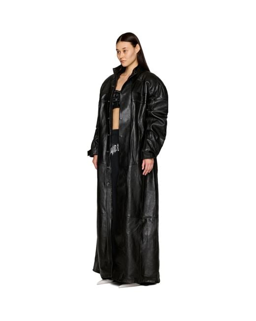 Vetements Black Moto Leather Coat