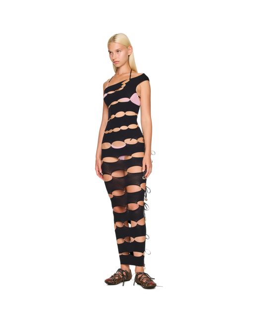 Rui Black Spiral Ribbon Cut-Out Maxi Dress