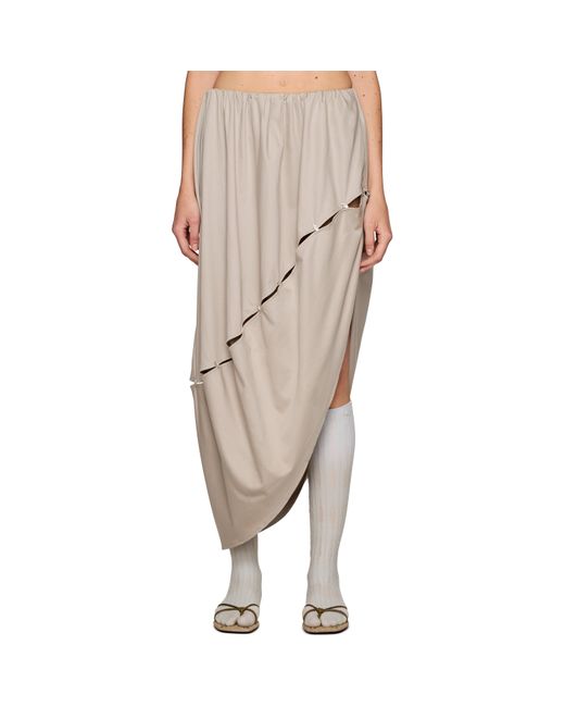 Rui Natural Cutout Zip Maxi Skirt