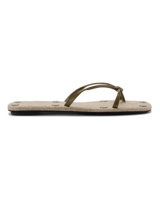 Rui Brown Thong Strap Flat Slippers