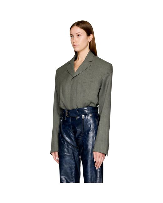 Martine Rose Gray Padded Tailored Jacket