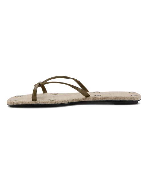 Rui Brown Thong Strap Flat Slippers