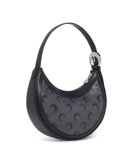 MARINE SERRE Gray Aom Airbrushed Leather Eclips Mini Bag