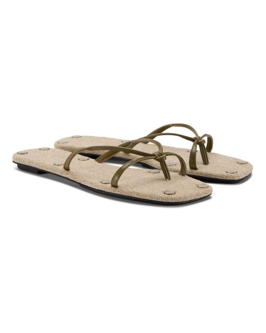 Rui Brown Thong Strap Flat Slippers
