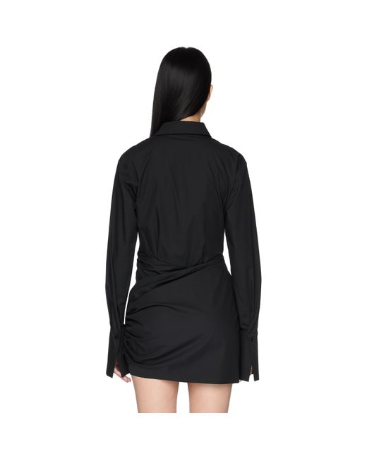 Nensi Dojaka Black Asymmetrical Draped Shirt