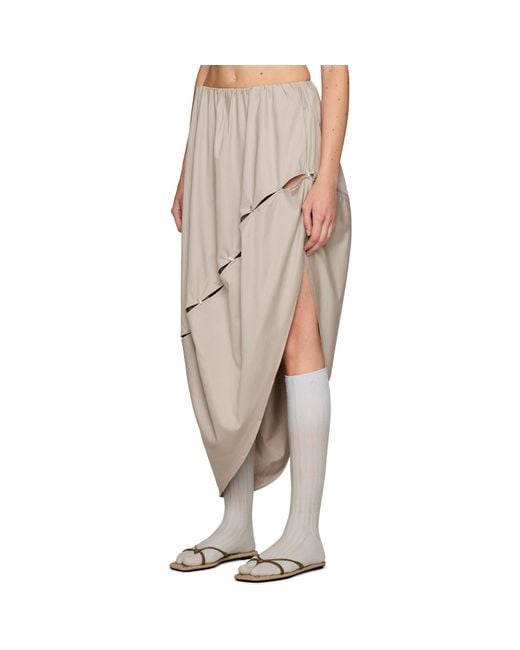 Rui Natural Cutout Zip Maxi Skirt