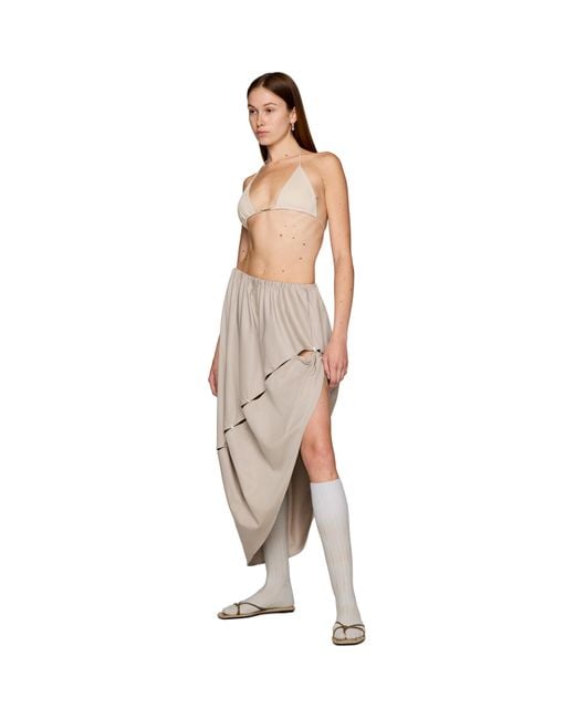 Rui Natural Cutout Zip Maxi Skirt