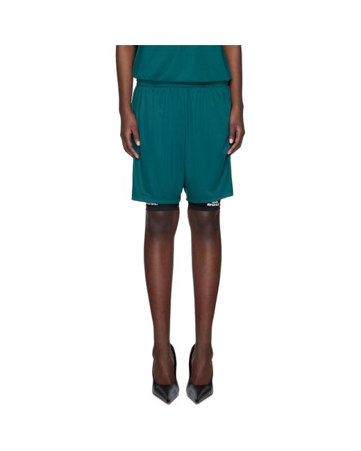 Martine Rose Green Double Football Shorts