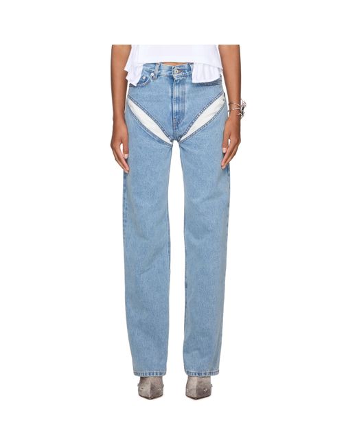 Y. Project Blue Evergreen Cut-Out Jeans