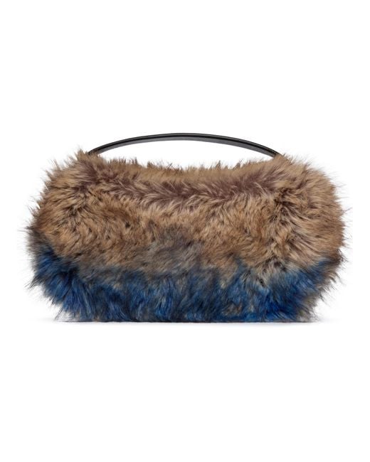 Coperni Blue Faux Fur Sound Swipe Bag