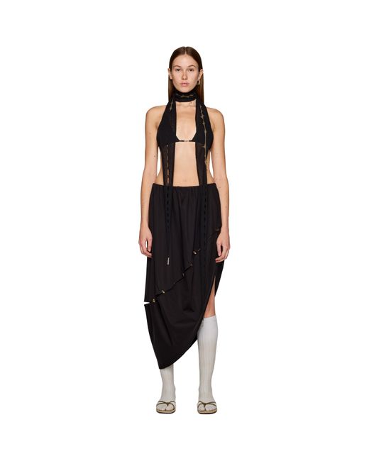 Rui Black Thorn Intarsia Scarf