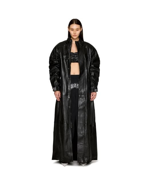 Vetements Black Moto Leather Coat