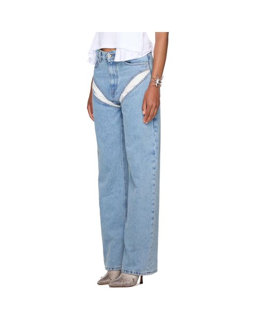 Y. Project Blue Evergreen Cut-Out Jeans