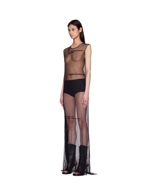 Ann Demeulemeester Black Seda Sleeveless "Till The End" Tulle Maxi Dress