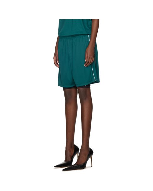 Martine Rose Green Double Football Shorts