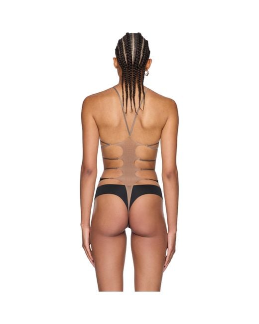 Rui Brown Sheer String Bodysuit