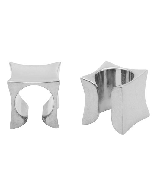 Hugo Kreit White Chunk Ear Cuffs
