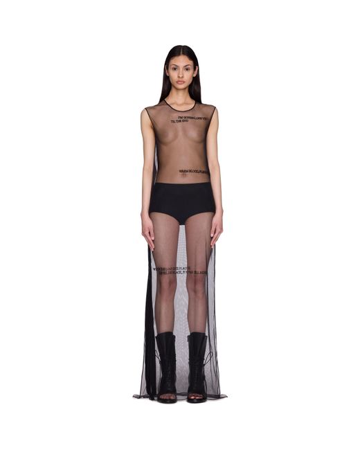 Ann Demeulemeester Black Seda Sleeveless "Till The End" Tulle Maxi Dress