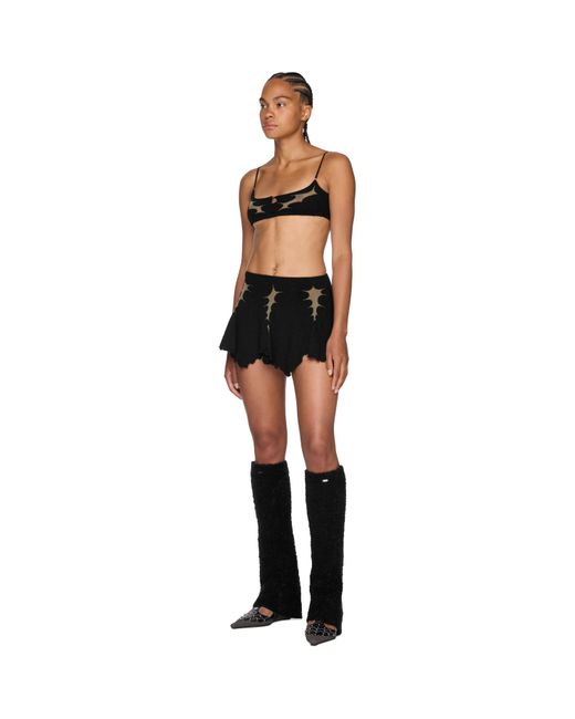 Rui Black Thorn Intarsia Mini Skirt