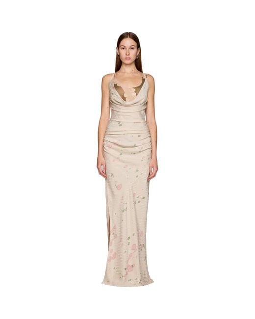 Rui Natural Silk Cowl Neck Maxi Dress
