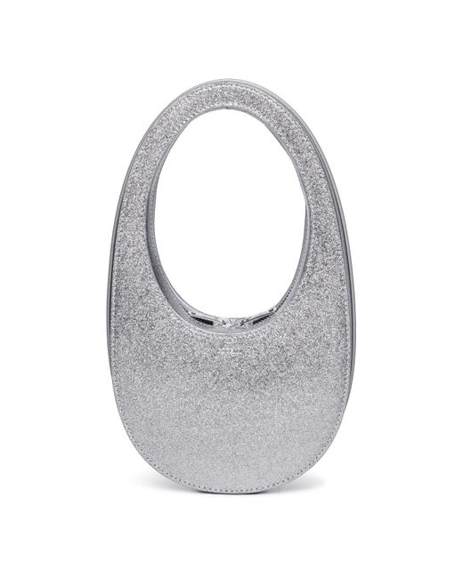 Coperni Gray Glitter Mini Swipe Bag