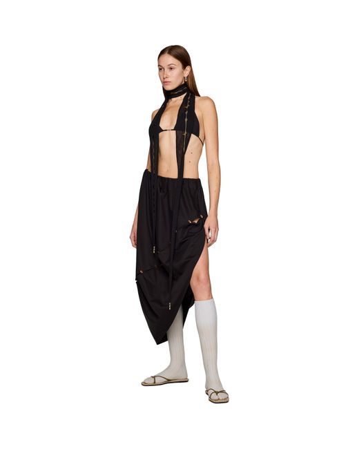 Rui Black Thorn Intarsia Scarf