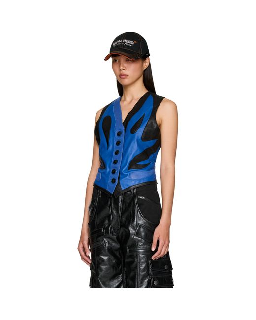 Martine Rose Appliqué Waistcoat Top in Blue | Lyst