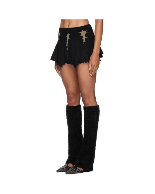 Rui Black Thorn Intarsia Mini Skirt