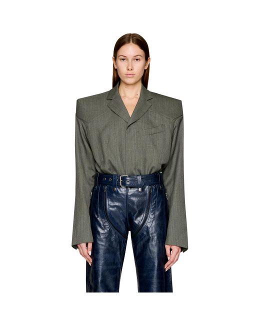 Martine Rose Gray Padded Tailored Jacket