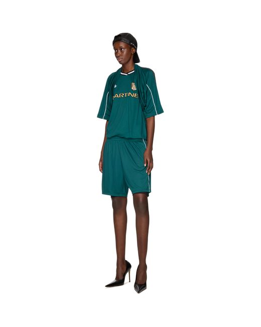 Martine Rose Green Double Football Shorts