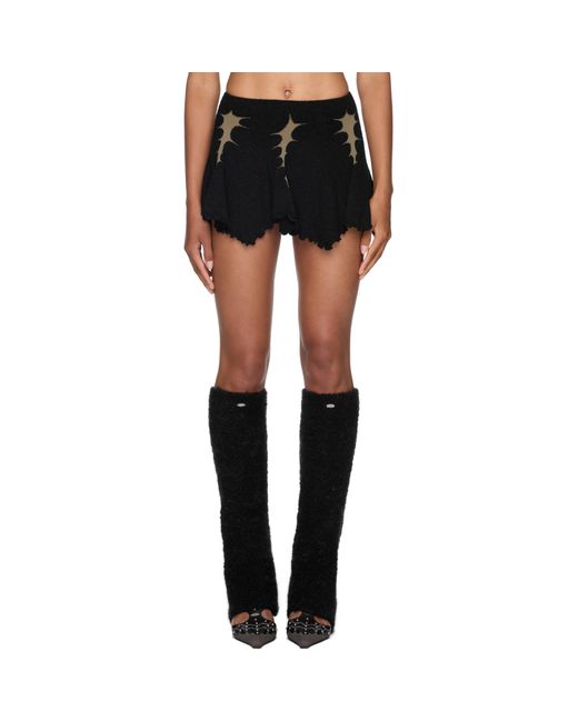 Rui Black Thorn Intarsia Mini Skirt