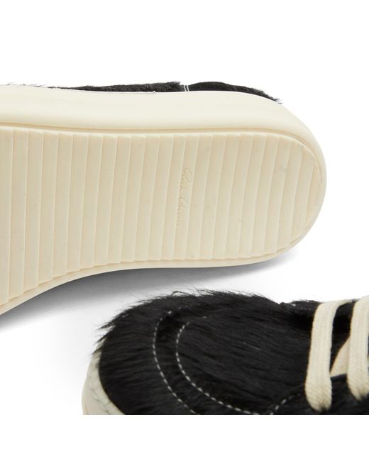 Rick Owens Black Ponyhair Vintage Sneaks Sneakers for men