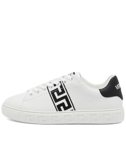 Versace White Greek Sole Embroidered Band Sneakers for men