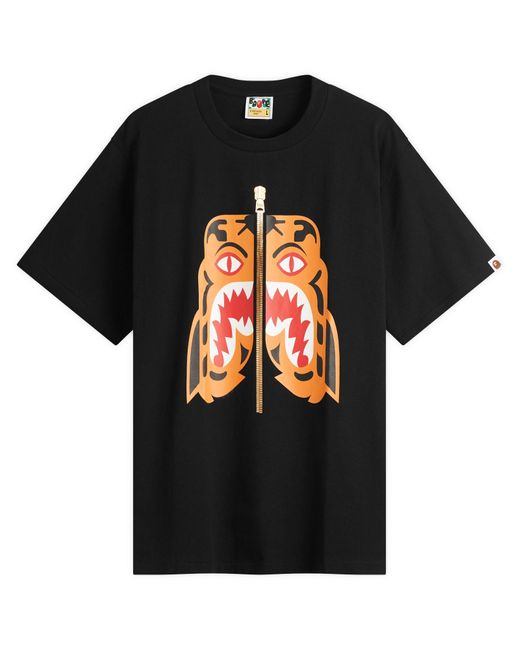A Bathing Ape Black Colors Tiger Tee for men