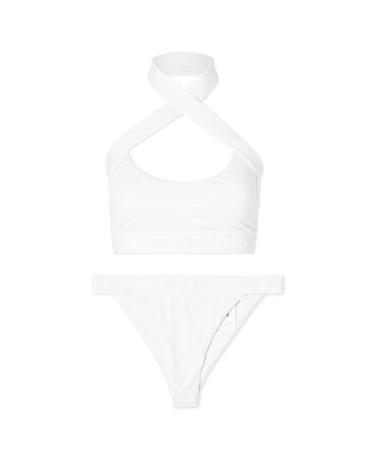Off-White c/o Virgil Abloh White Off- Logoband Cross Bikini