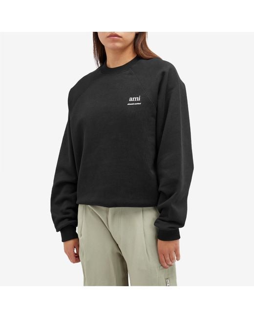 AMI Black Logo Crew Sweatshirt
