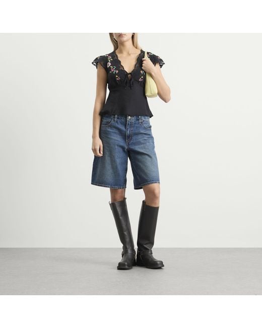 Rixo Black Elaine Top